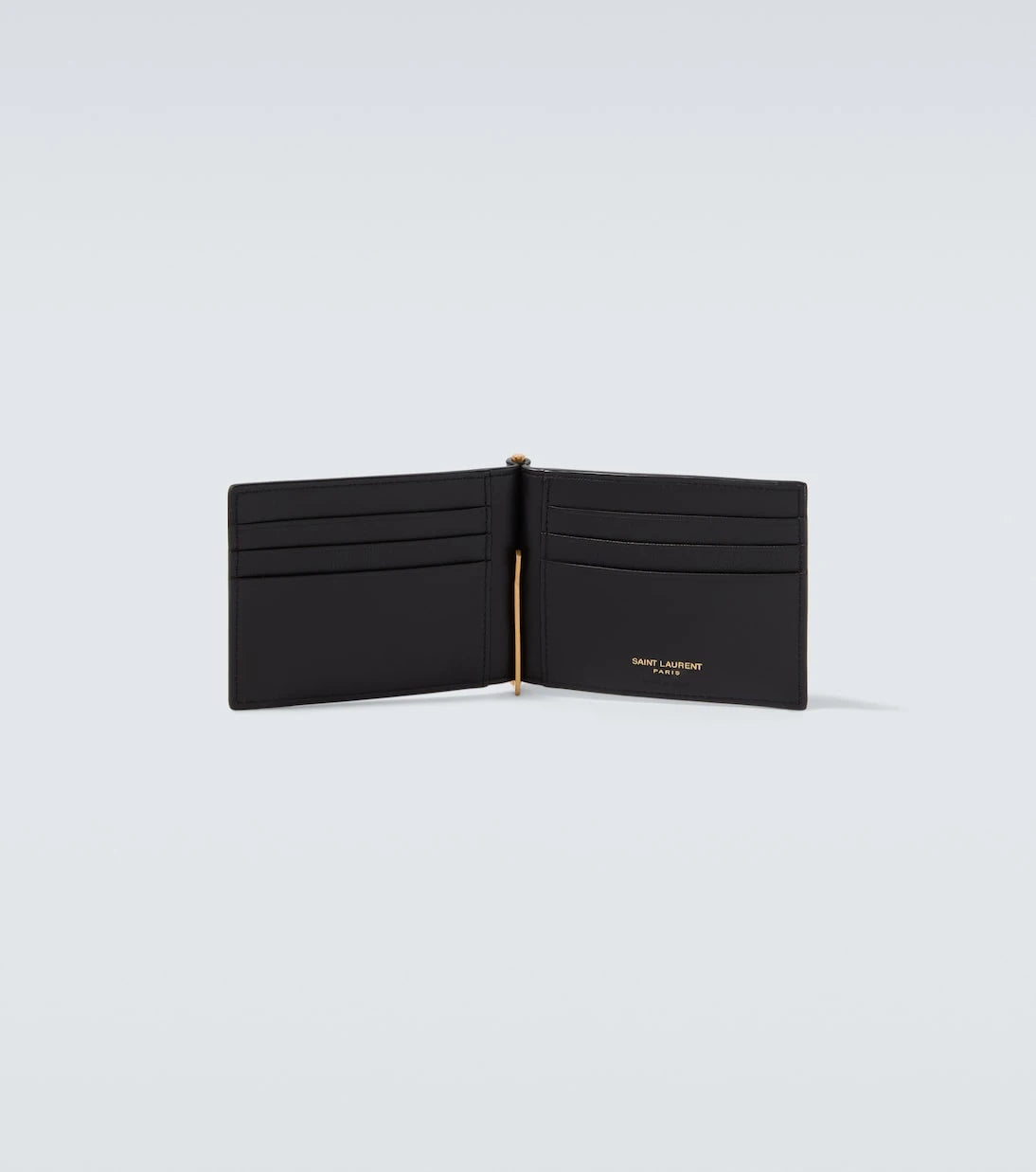 Saint Laurent - Tiny Cassandre croc-effect leather wallet