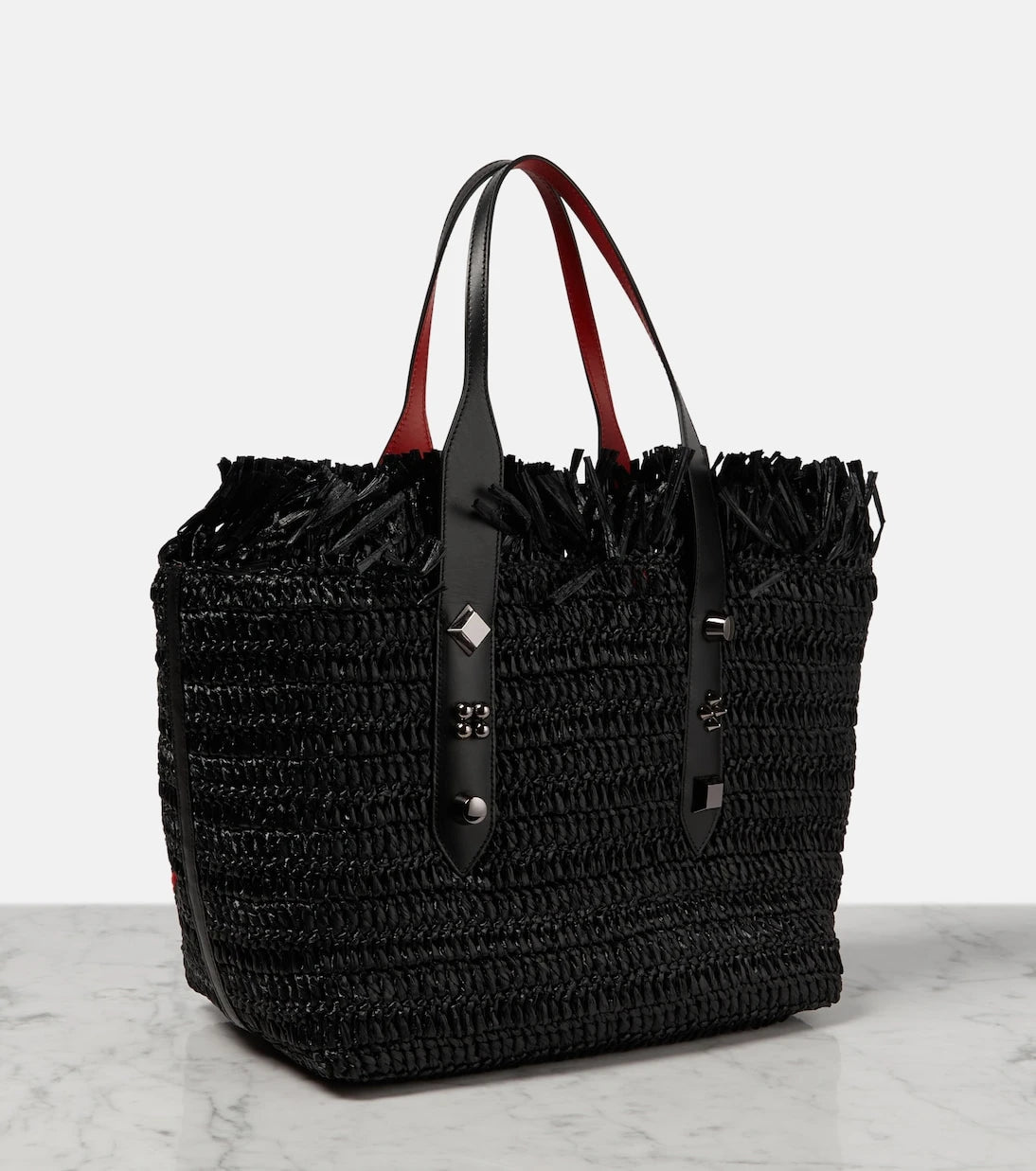 Christian Louboutin - Frangibus Medium embroidered raffia tote bag