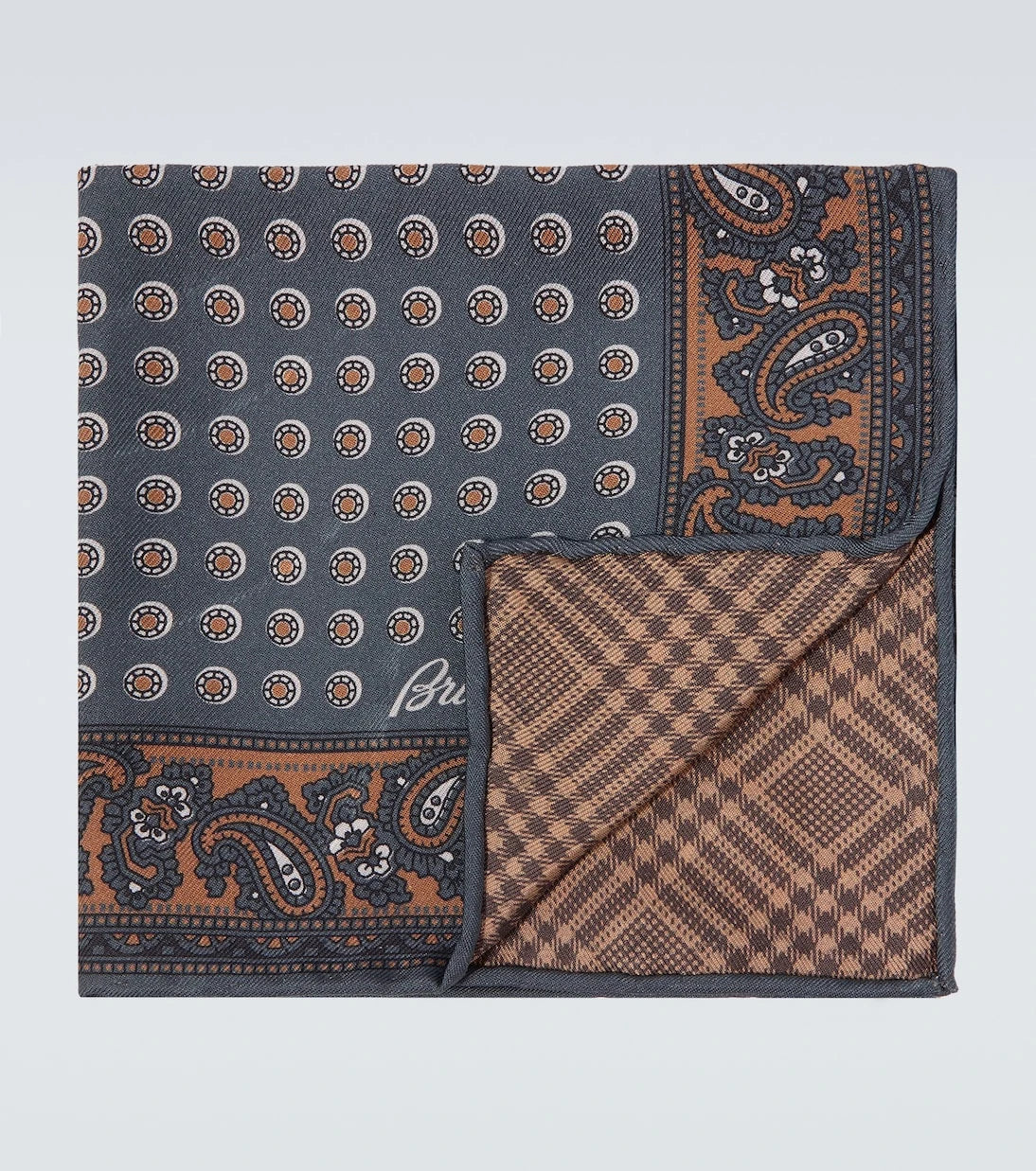 Brioni - Printed silk twill scarf