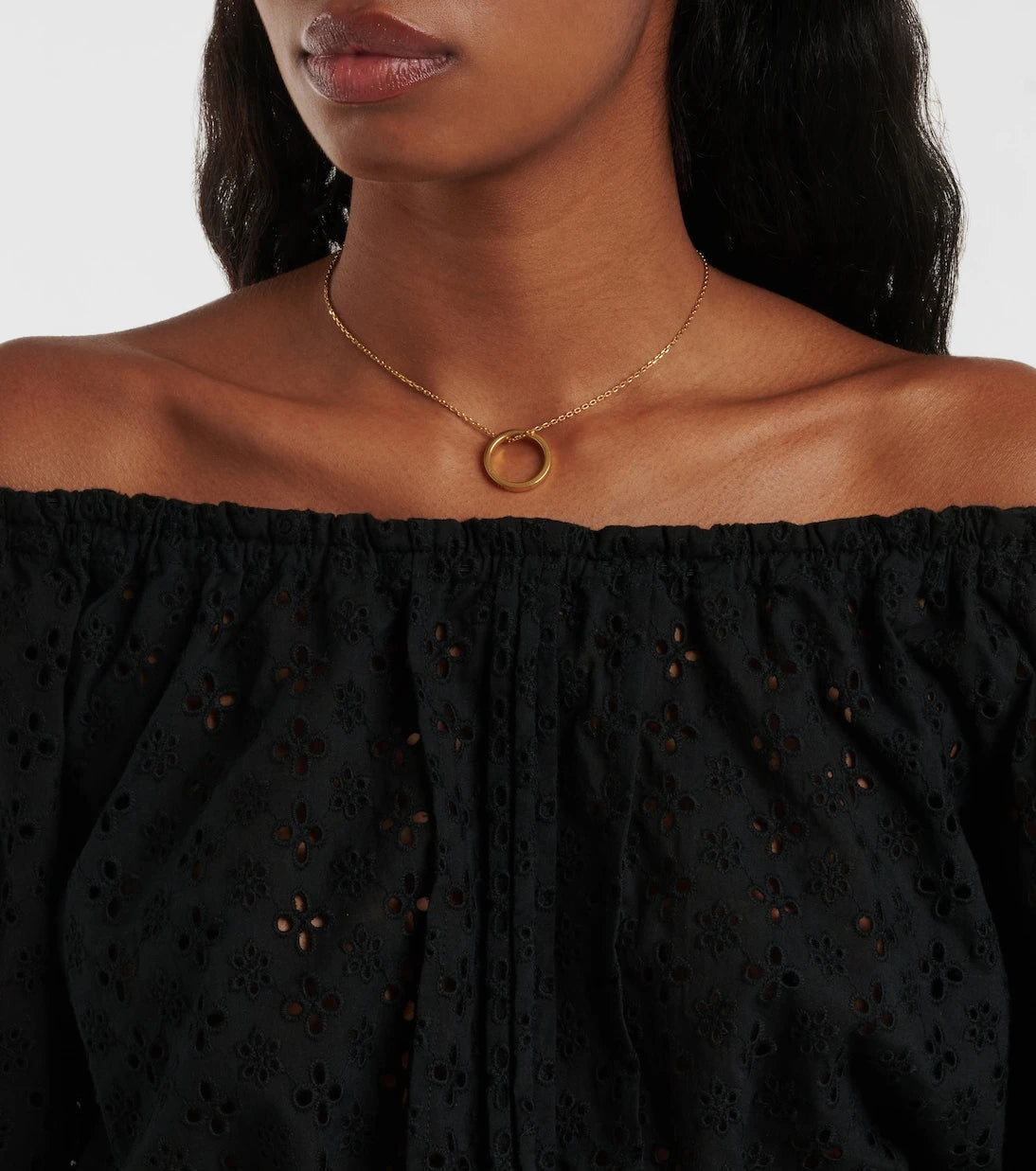 Poupette St Barth - Off-shoulder cotton crop top