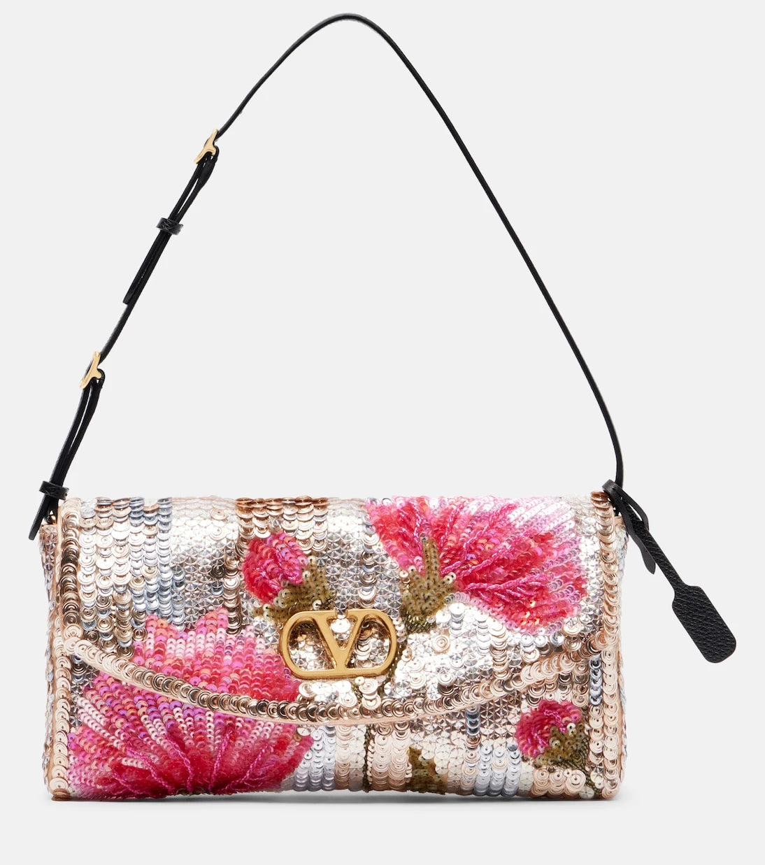 Valentino Garavani - DeVain Small floral sequined shoulder bag