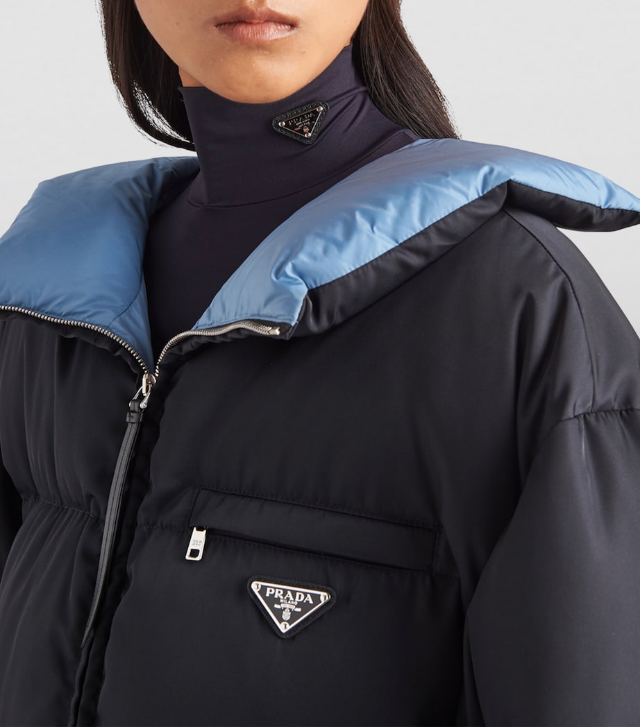 Prada Black Collared Puffer Jacket