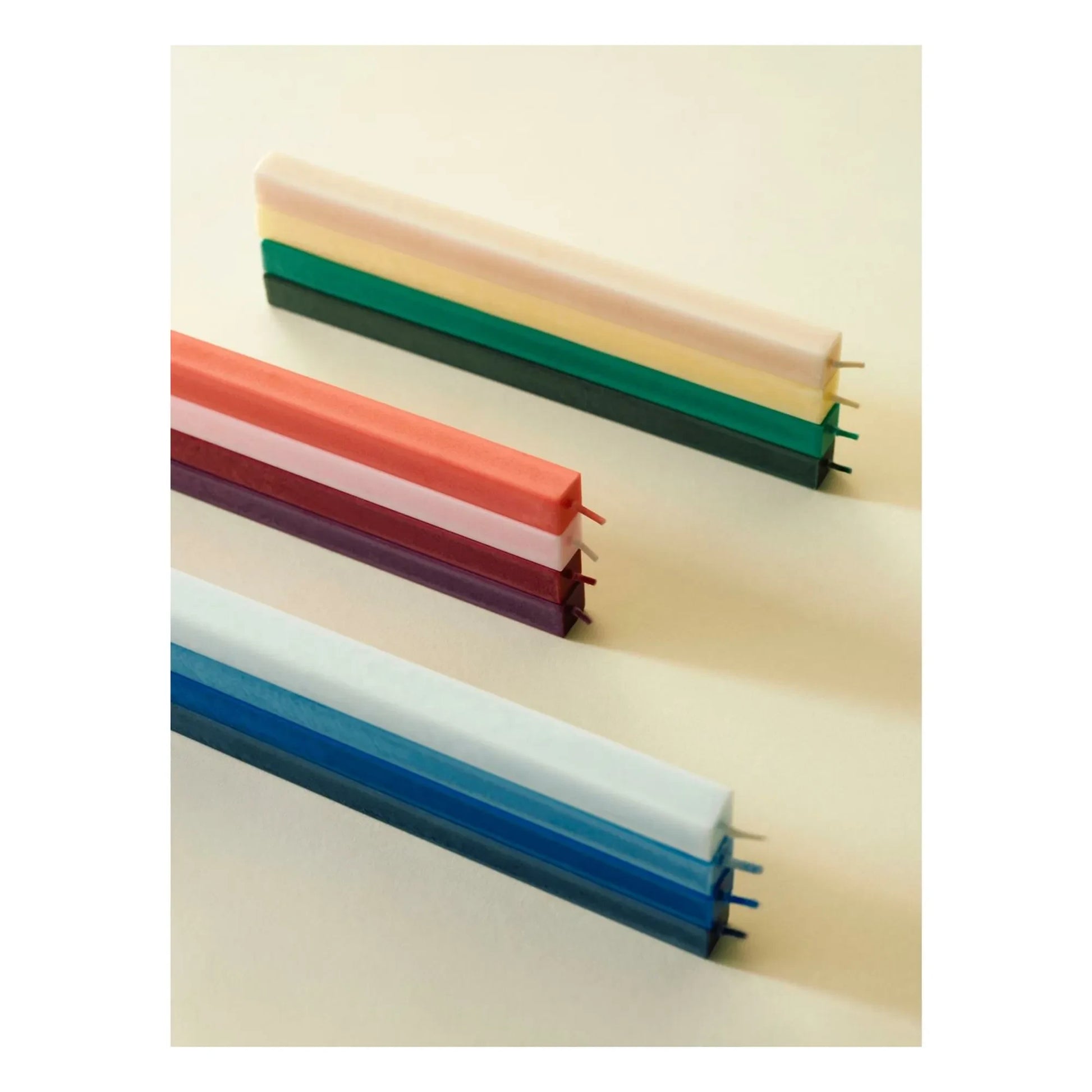 Hay - Square candles - Set of 4 | Red