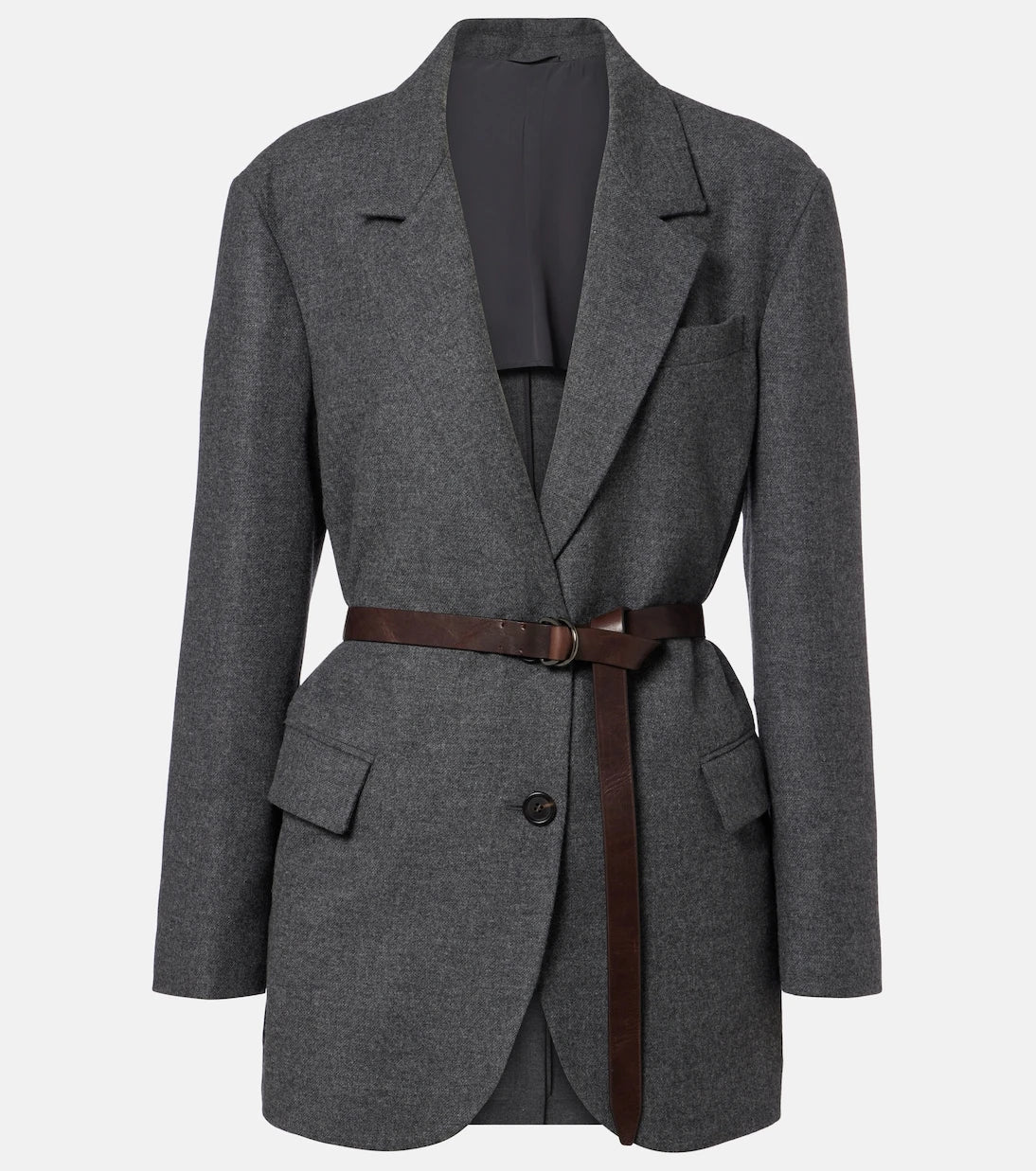 Brunello Cucinelli - Belted wool and cashmere blazer