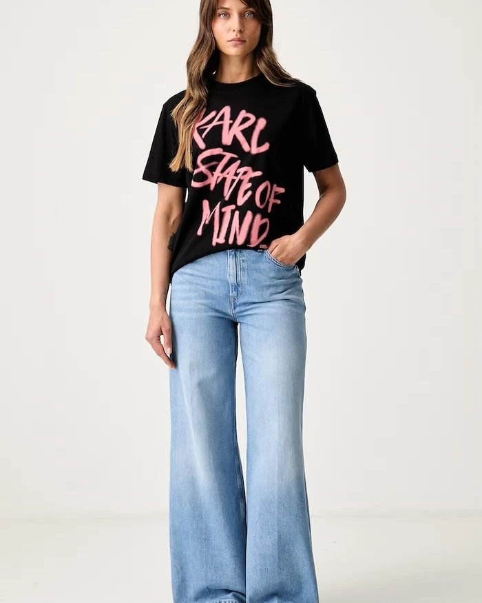 Karl Lagerfeld Jeans kadın pamuklu tişört