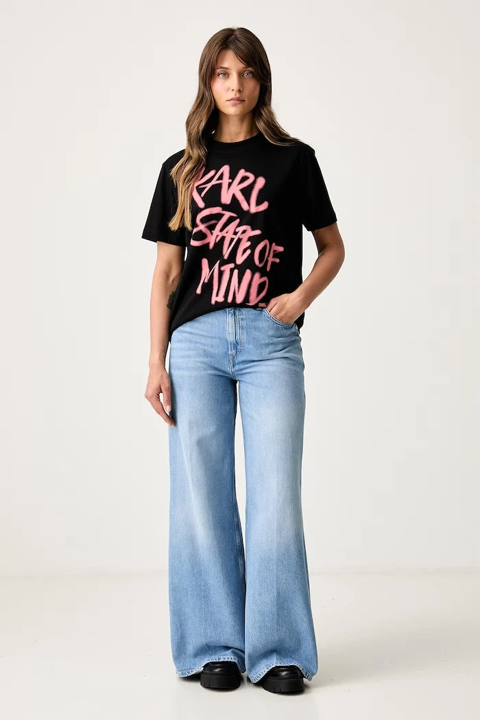 Karl Lagerfeld Jeans kadın pamuklu tişört