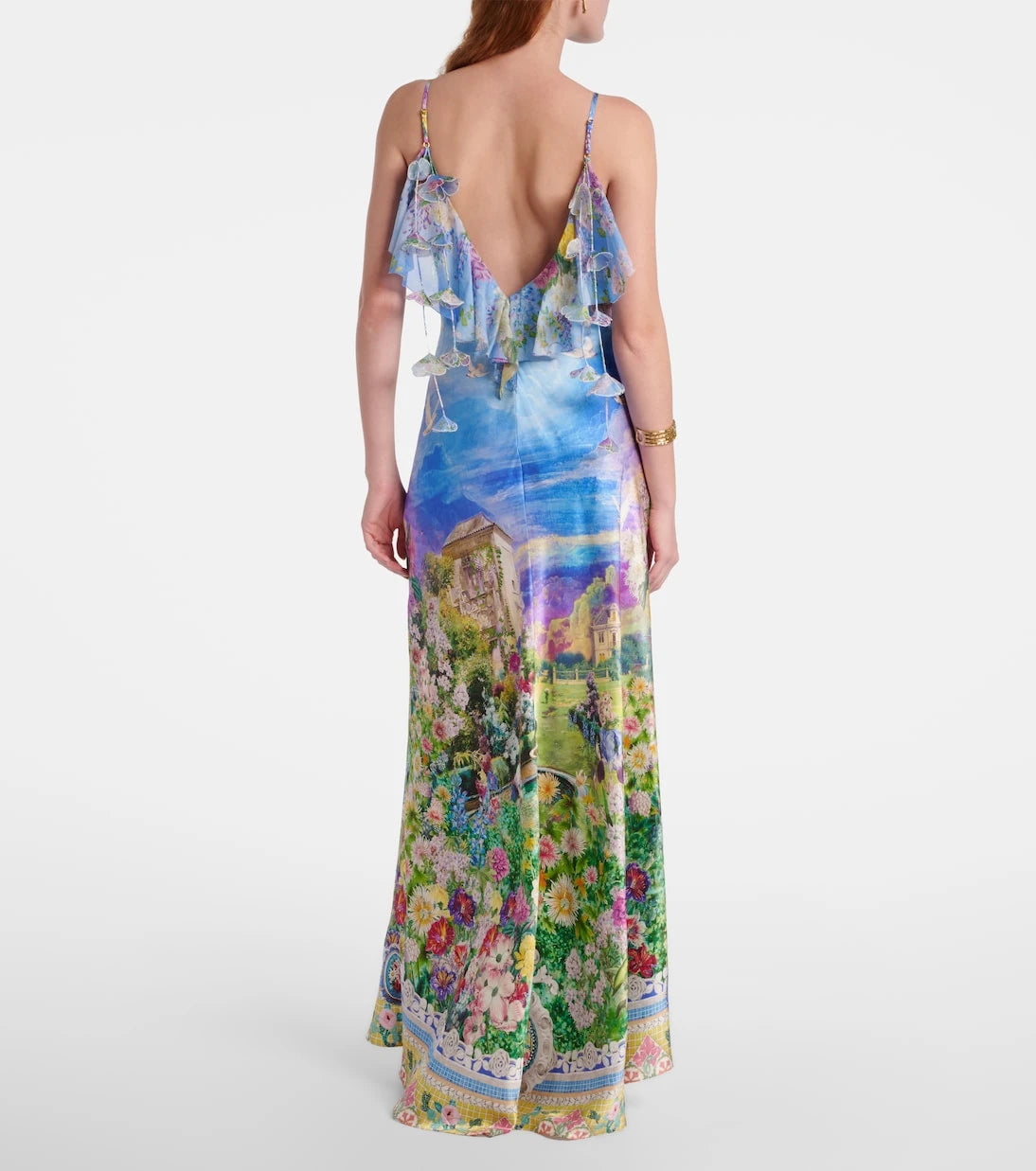 Camilla - Printed silk slip dress