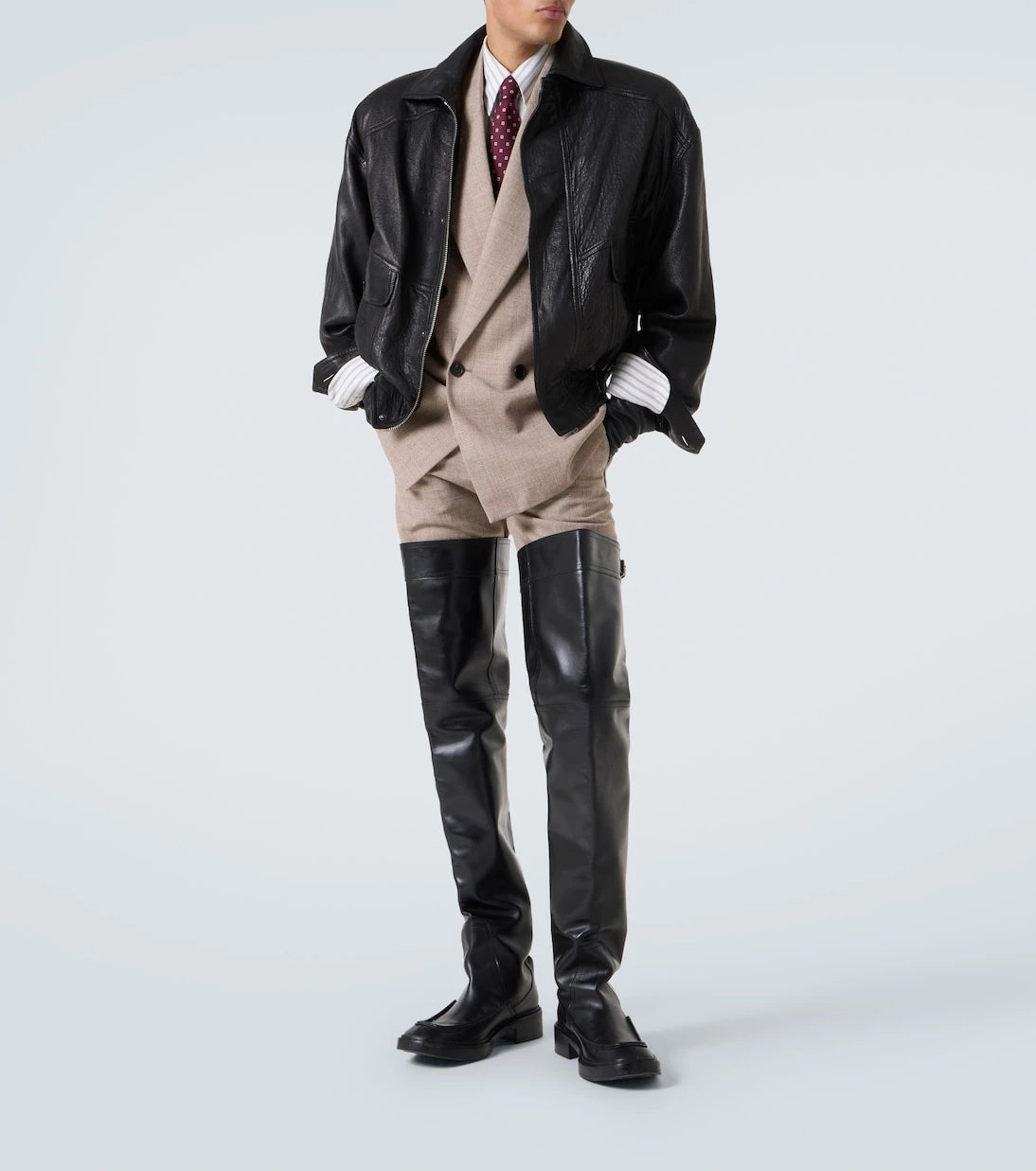 Saint Laurent - Leather bomber jacket