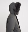 Yves Salomon Brown Down Waterproof Fox Fur-Trim Parka Coat