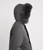 Yves Salomon Brown Down Waterproof Fox Fur-Trim Parka Coat