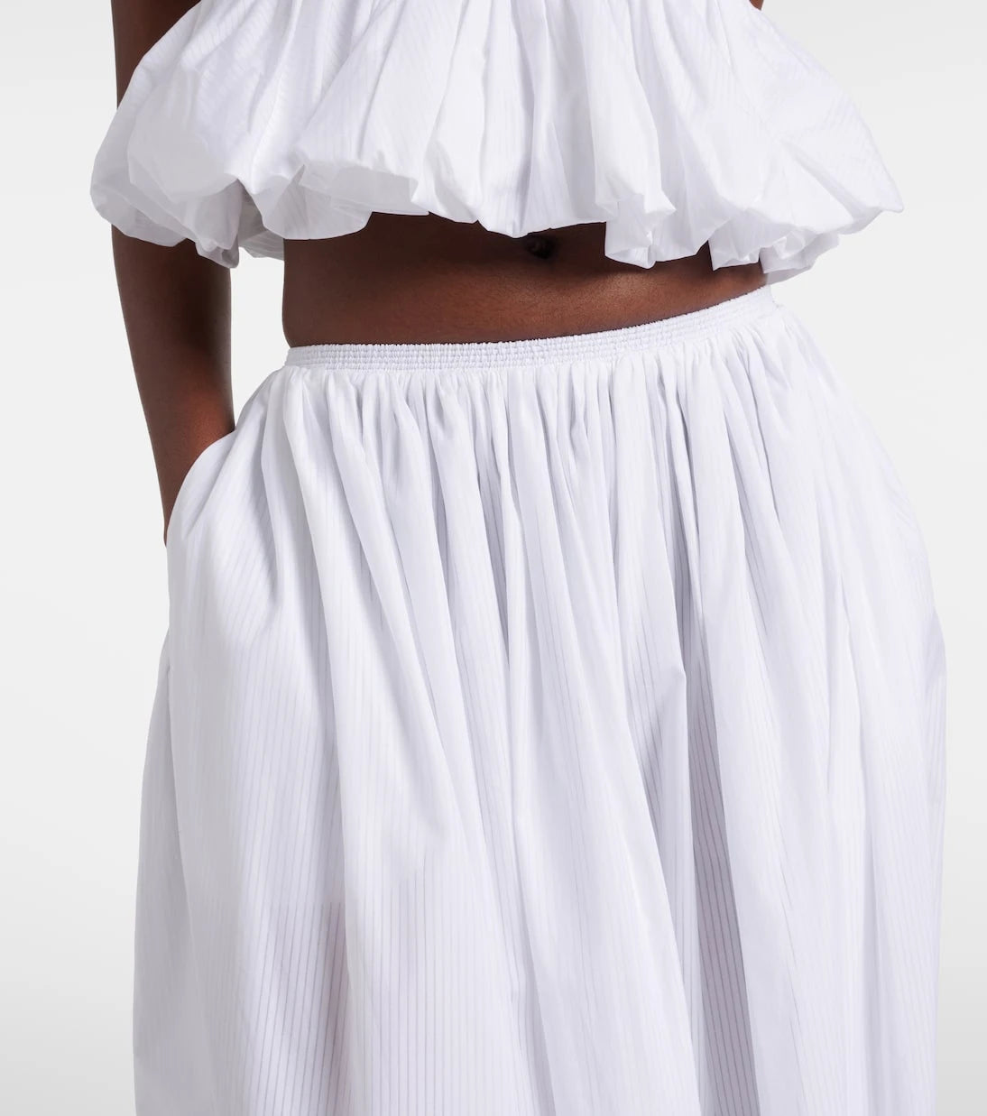 Alaïa - Striped cotton poplin balloon pants