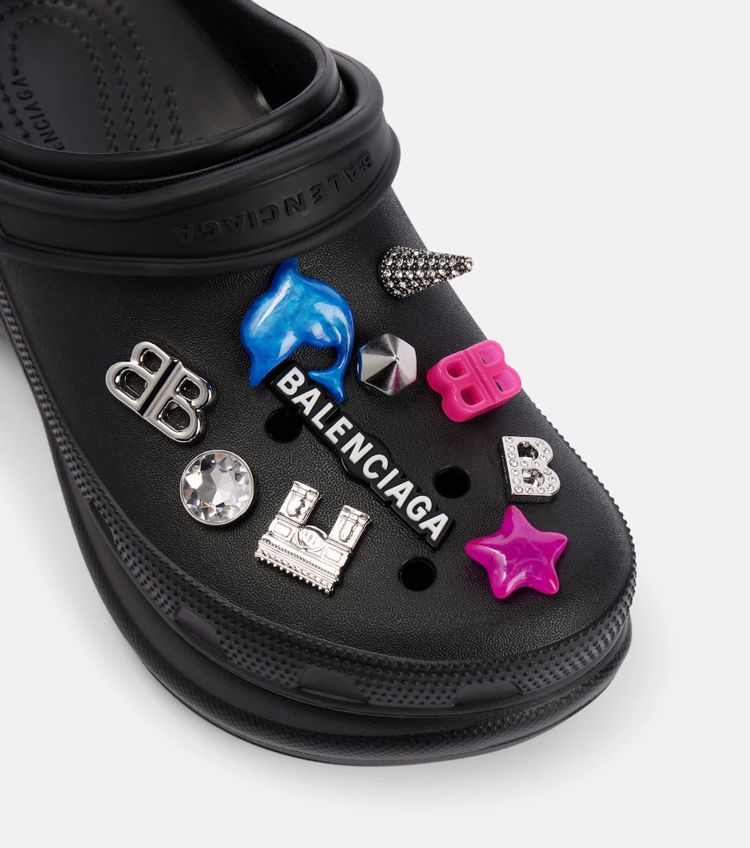 Balenciaga - x Crocs بغال بلاتفورم مزخرفة