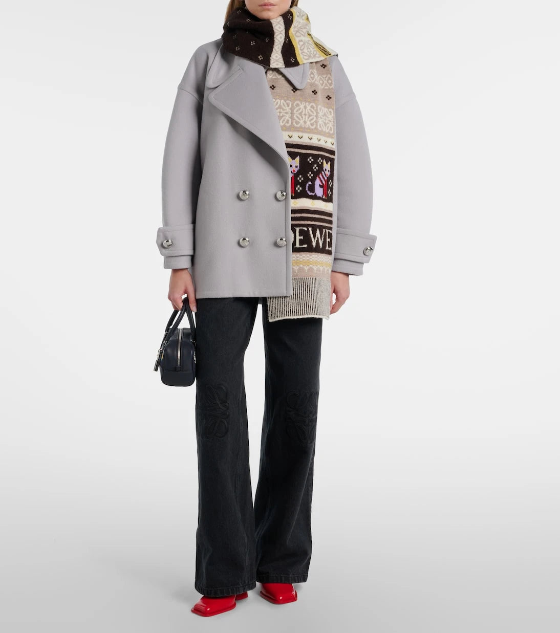 Loewe - x Louis Wain Fair Isle wool-blend scarf