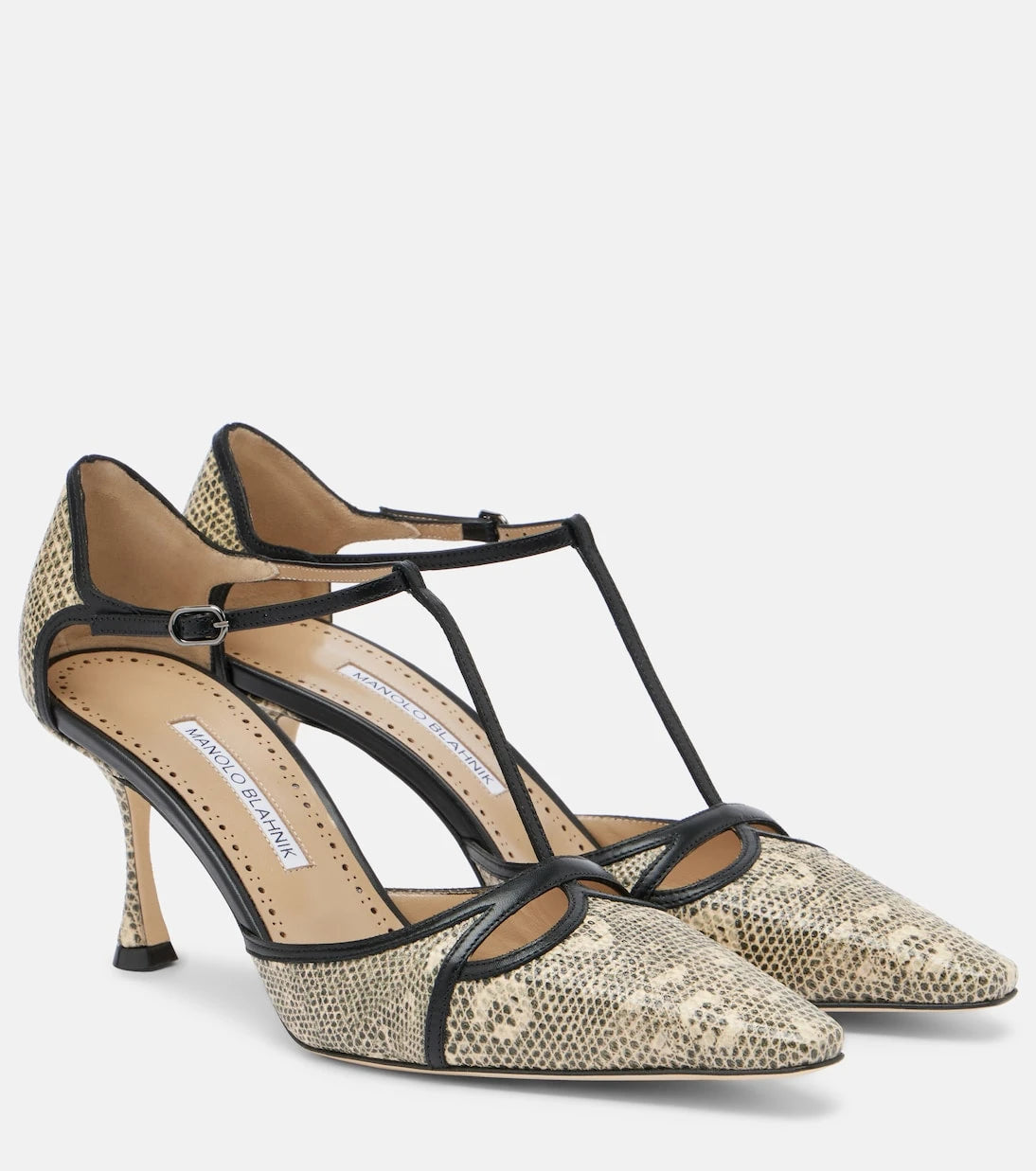 Manolo Blahnik - Gish lizard-print leather pumps