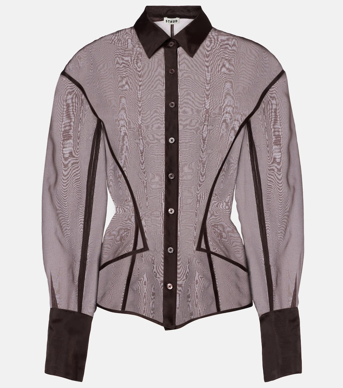 Staud - Aida sheer silk organza shirt