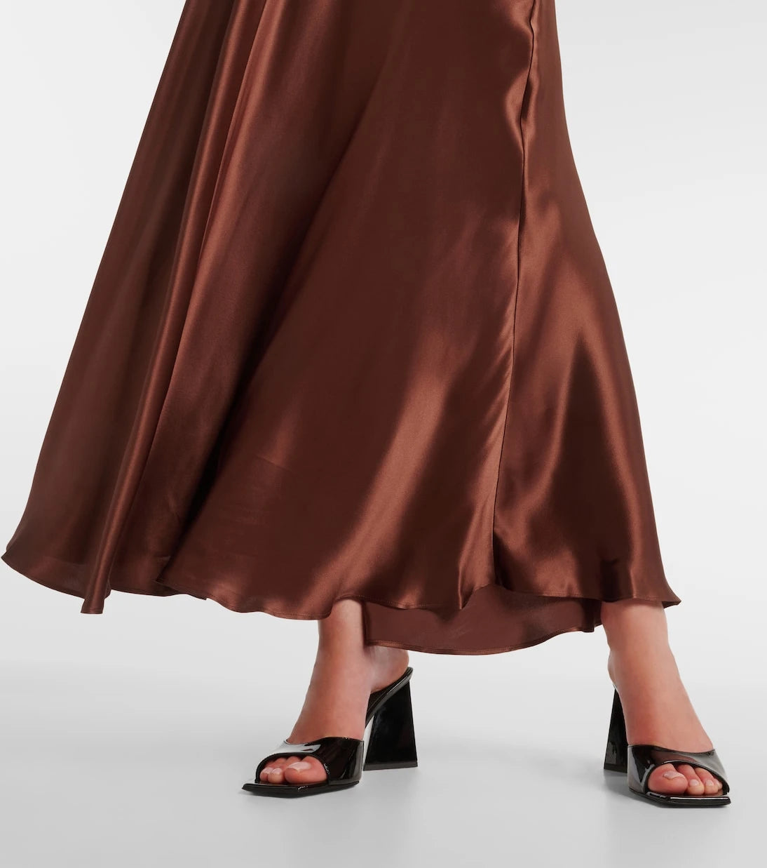 Rodarte - Lace-trimmed silk charmeuse gown