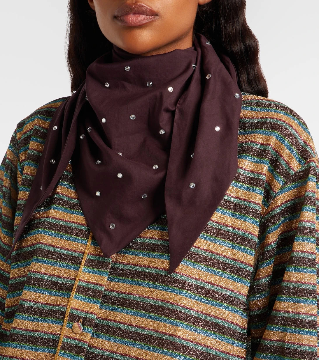 Oséree - Embellished cotton and silk scarf