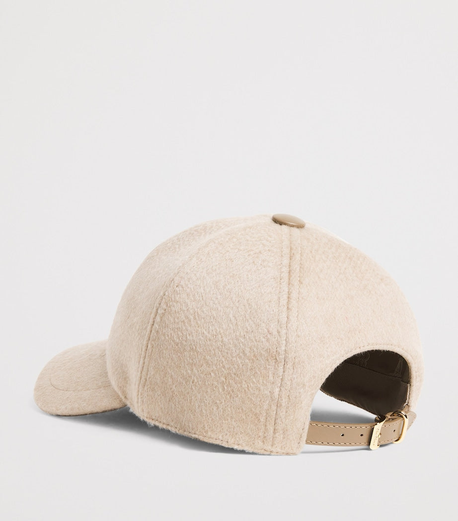 Beige Camel Fur Monogram Baseball Cap