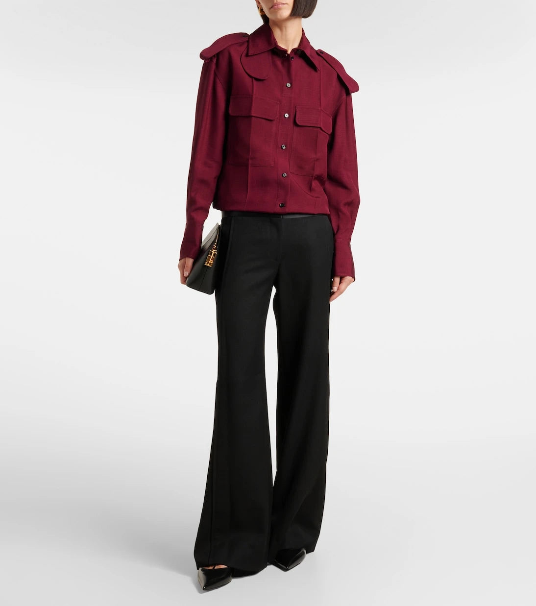 Victoria Beckham - Side Panel wool-blend wide-leg pants