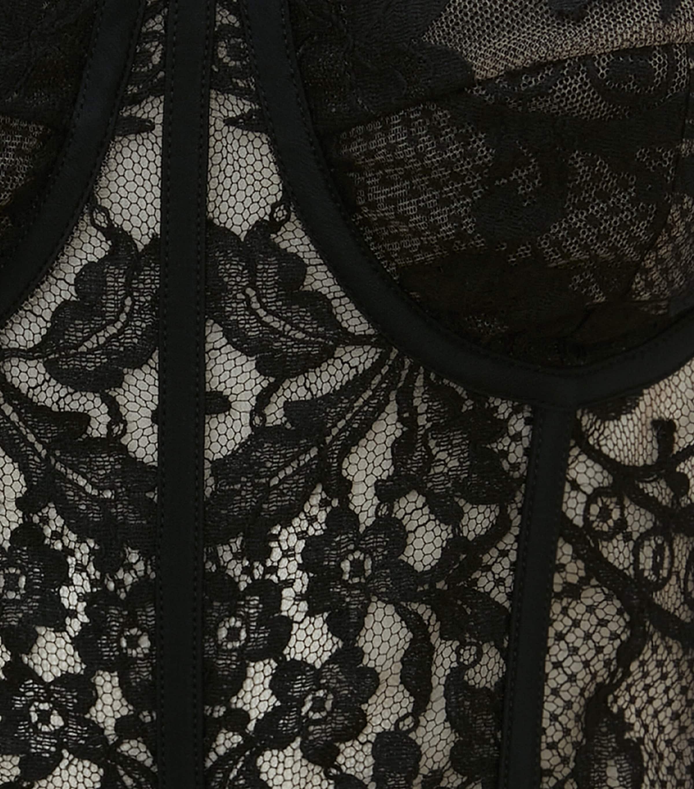 McQueen Black Lace Bustier Corset Top