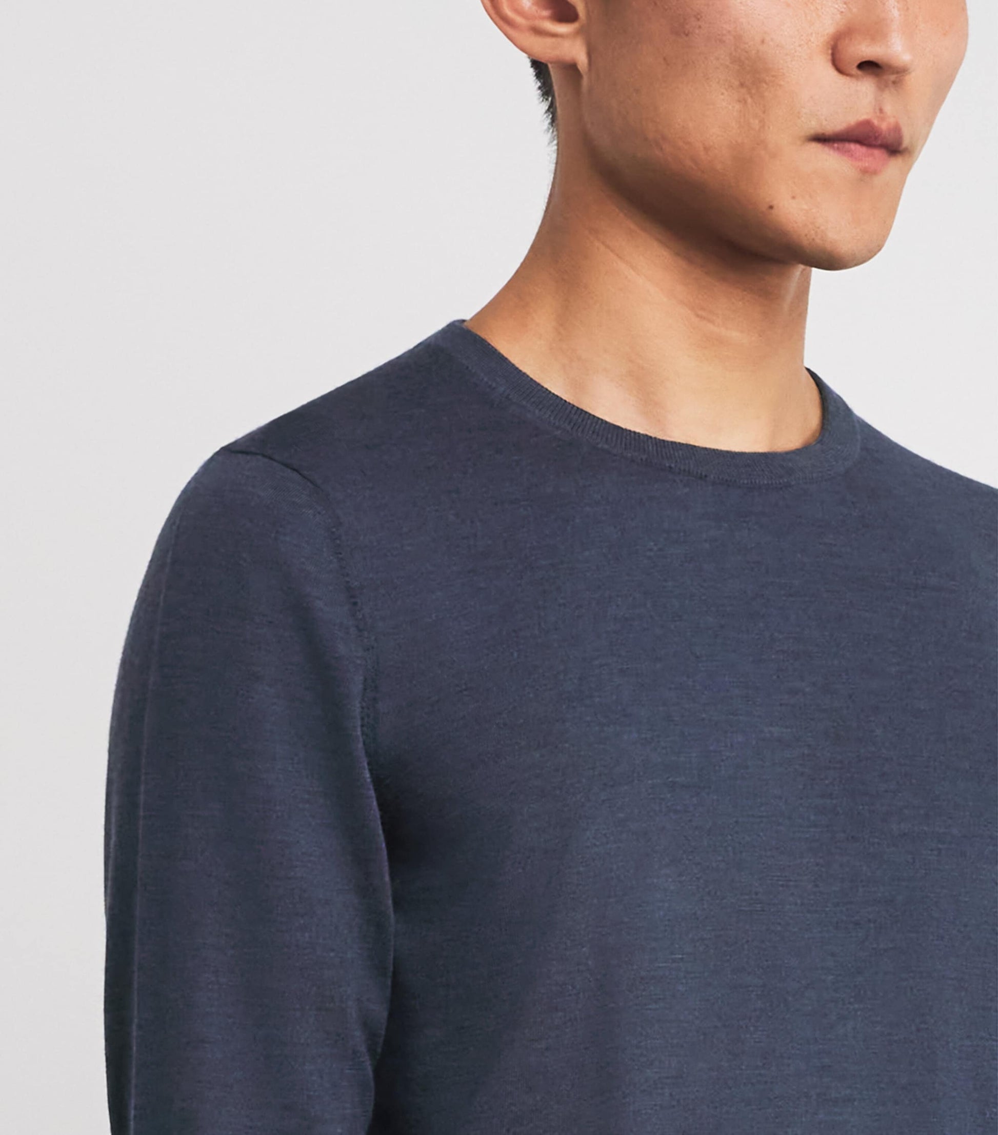 Isaia Blue Wool Crew-Neck Sweater