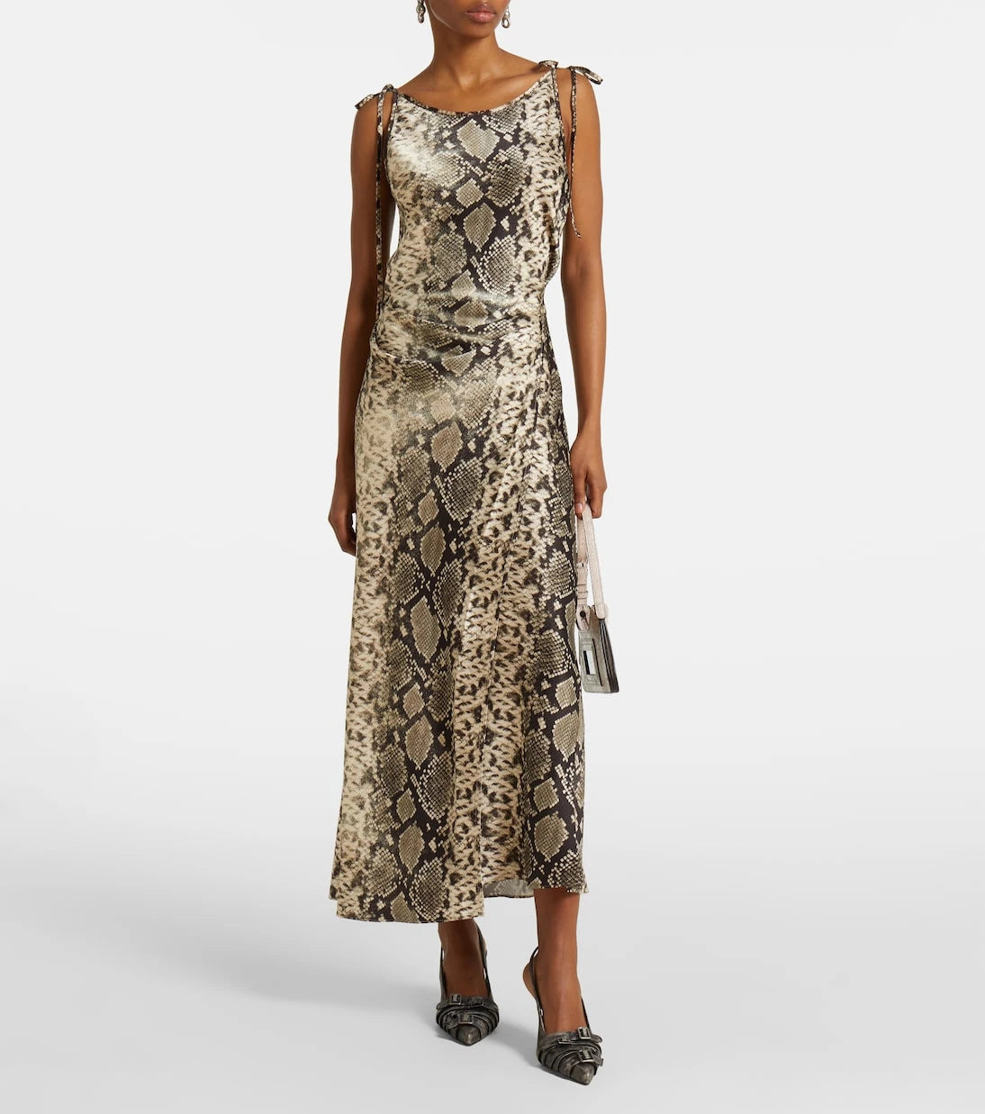 Acne Studios - Dayla snake-print satin midi dress