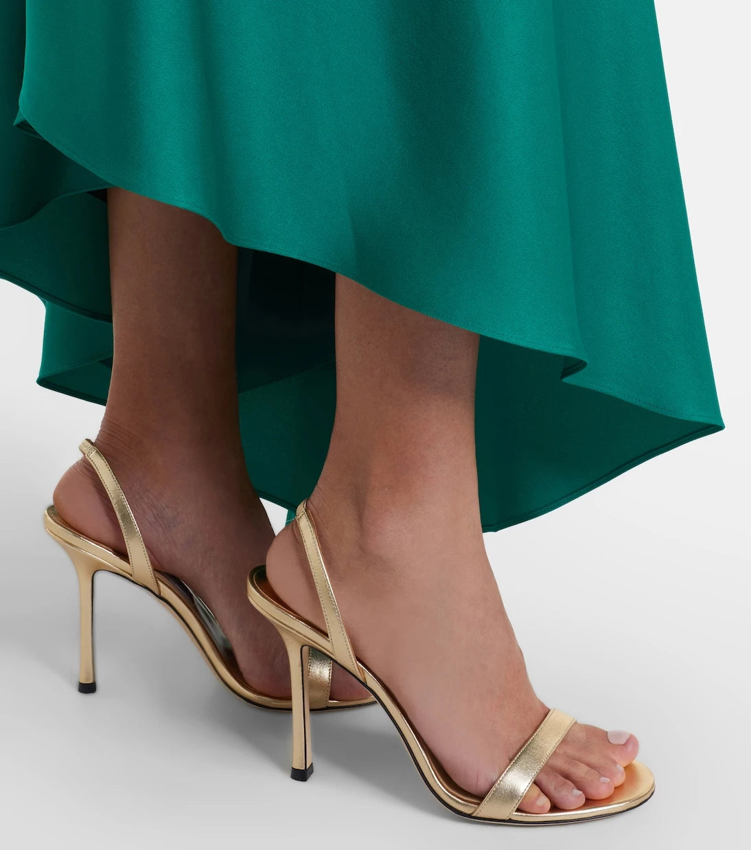 Jimmy Choo - Jenn metallic leather slingback sandals