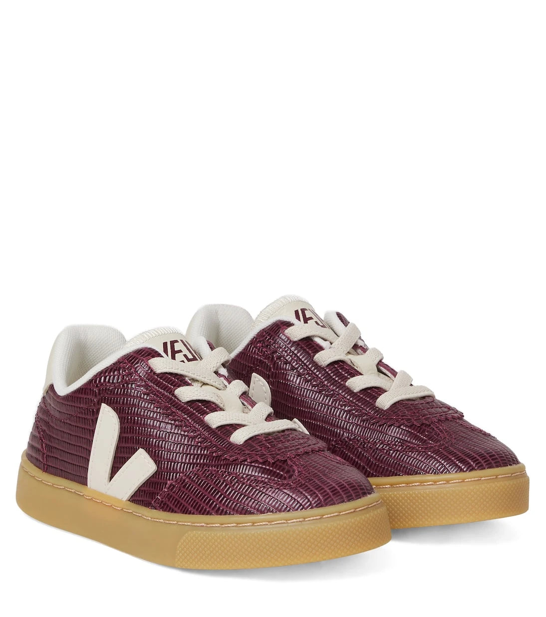 Veja Kids - Volley suede-trimmed leather sneakers