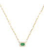 Yellow Gold, Diamond and Emerald Mini Me Chain Necklace