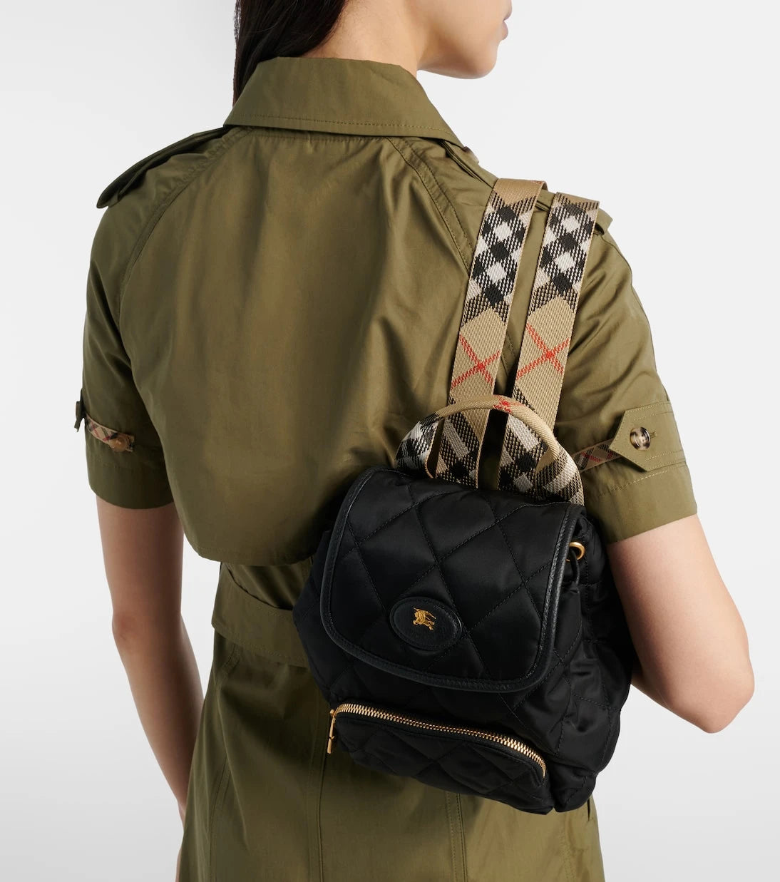 Burberry - Mini leather-trimmed backpack
