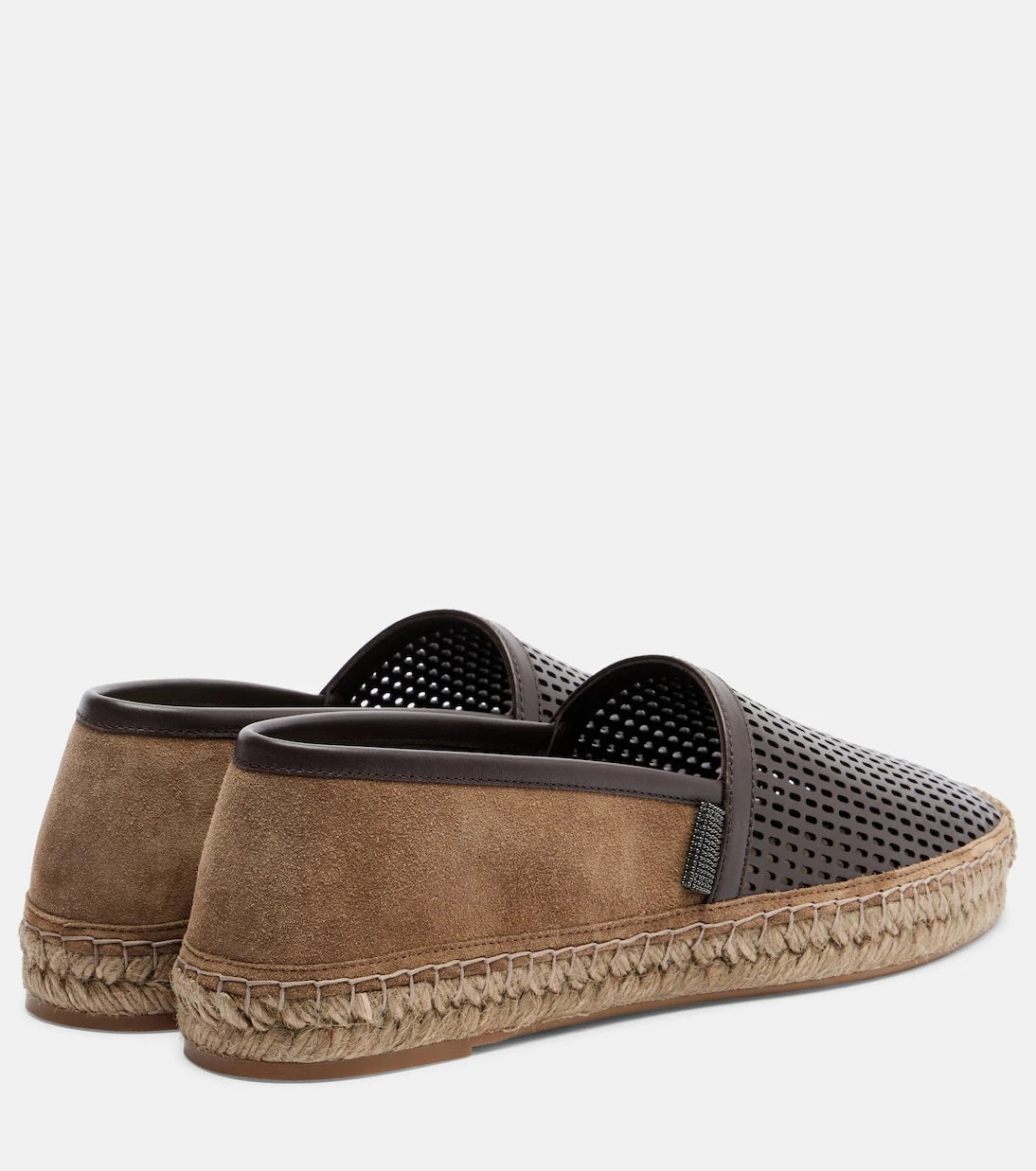 Brunello Cucinelli - Monili leather and suede espadrilles