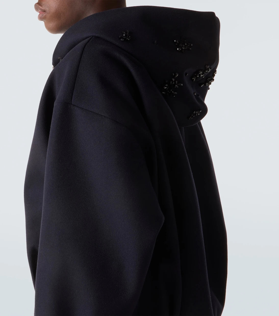 Simone Rocha - Embellished wool-blend hoodie