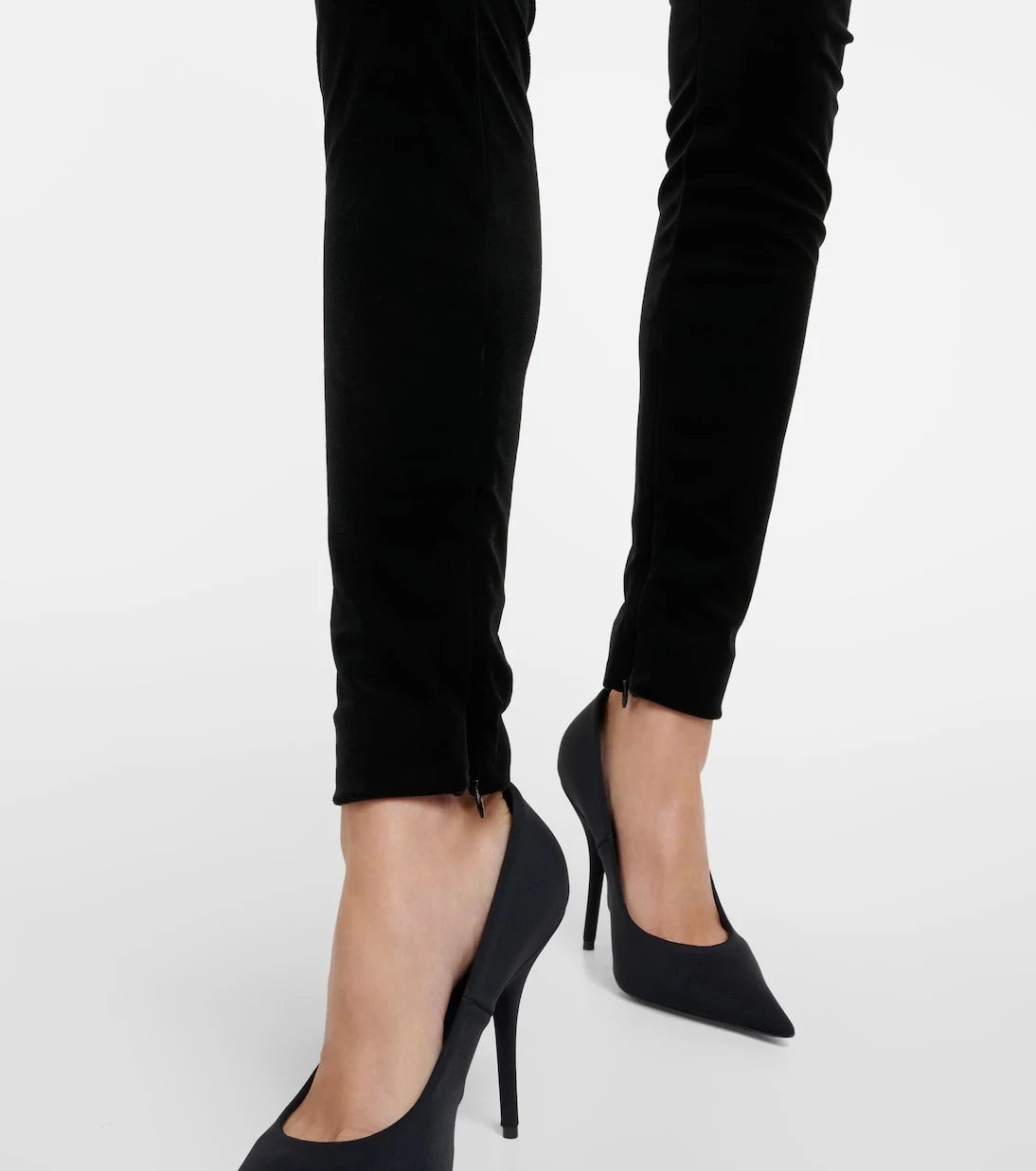 Wardrobe.NYC - High-rise velvet leggings