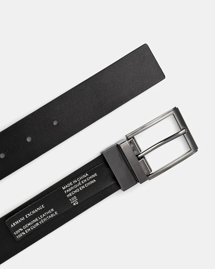 Armani Exchange çift taraflı erkek deri kemer