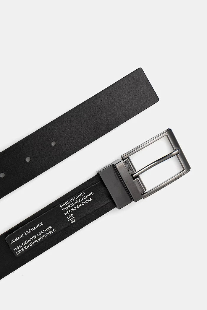 Armani Exchange çift taraflı erkek deri kemer