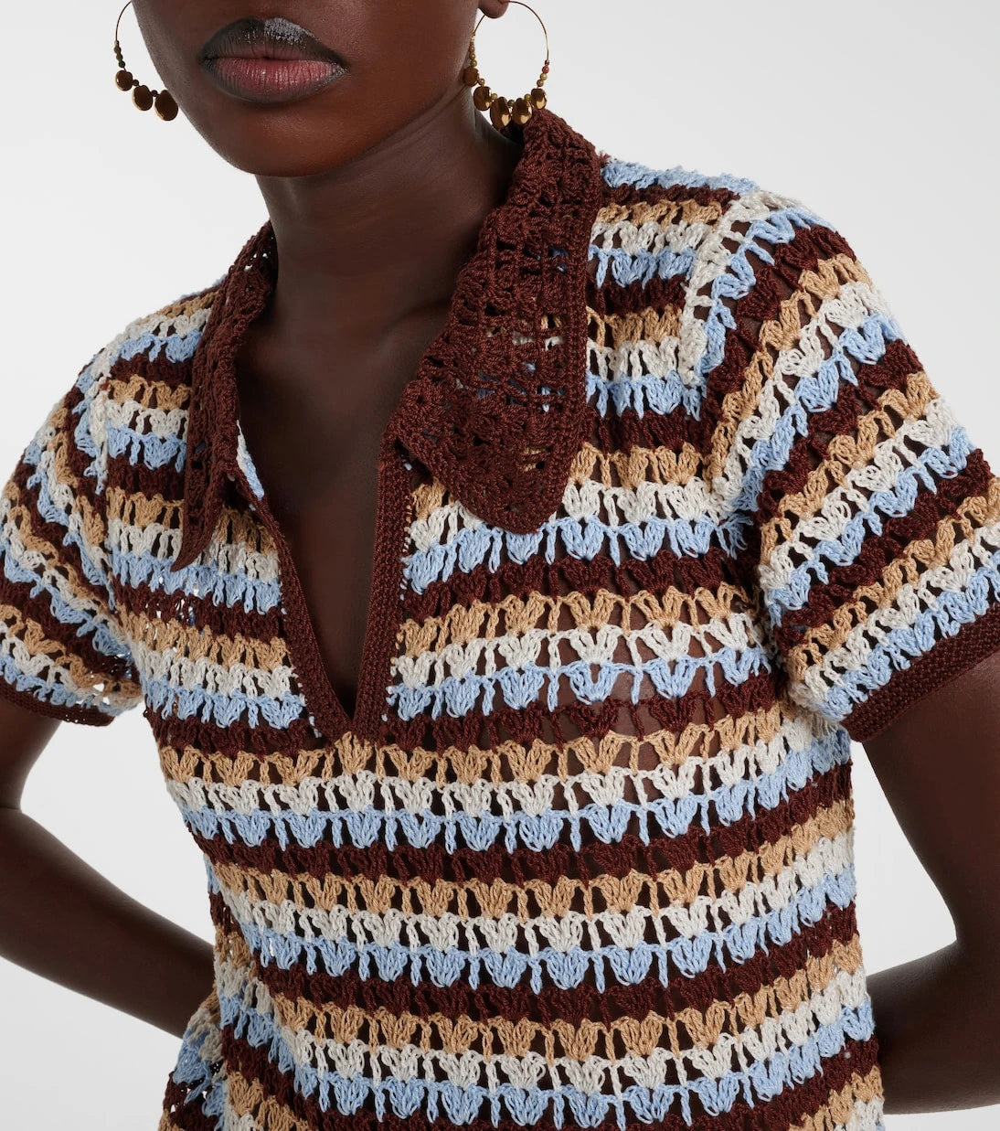 Anna Kosturova - Crochet cotton polo dress