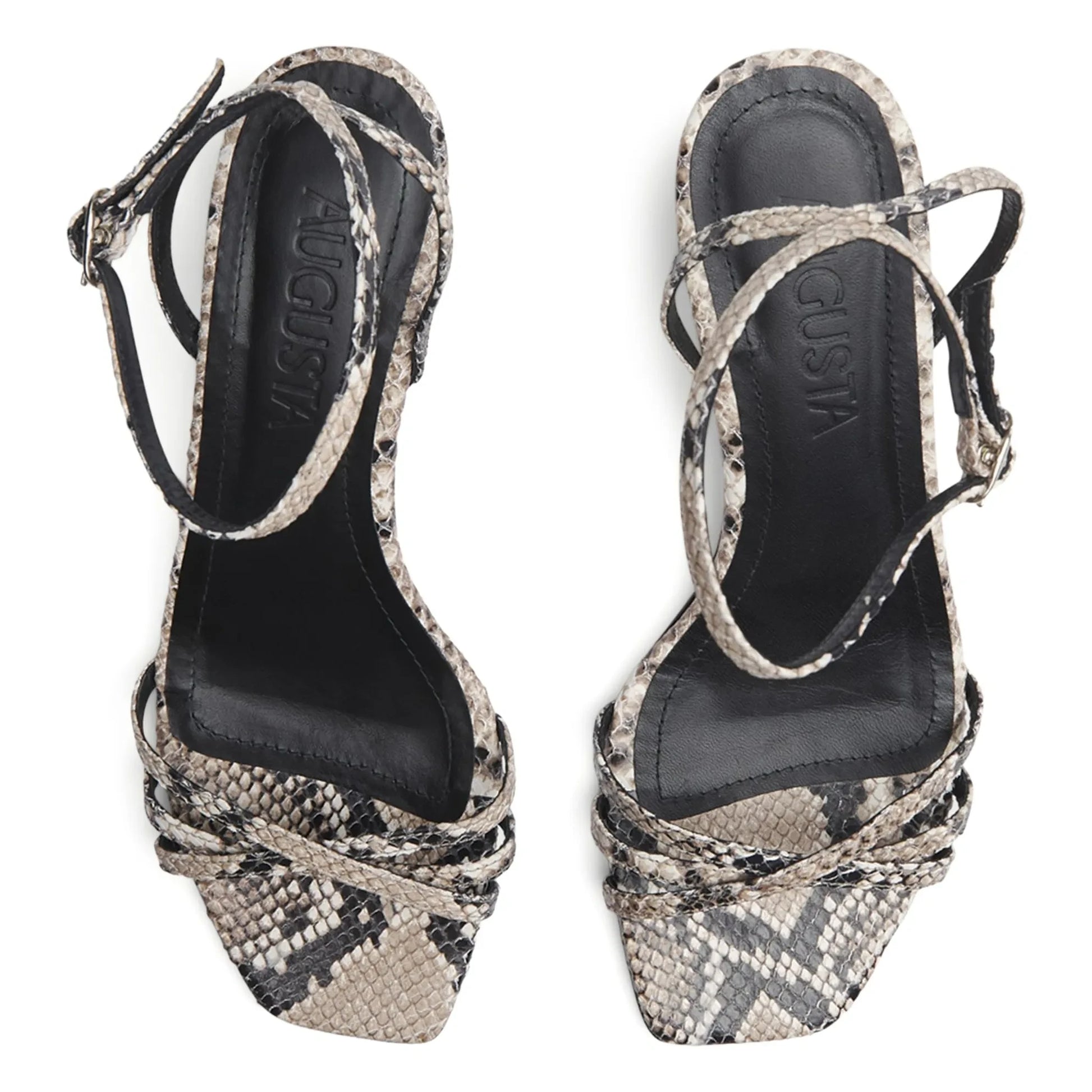 Augusta - Uma Snake Effect Sandals | Grey