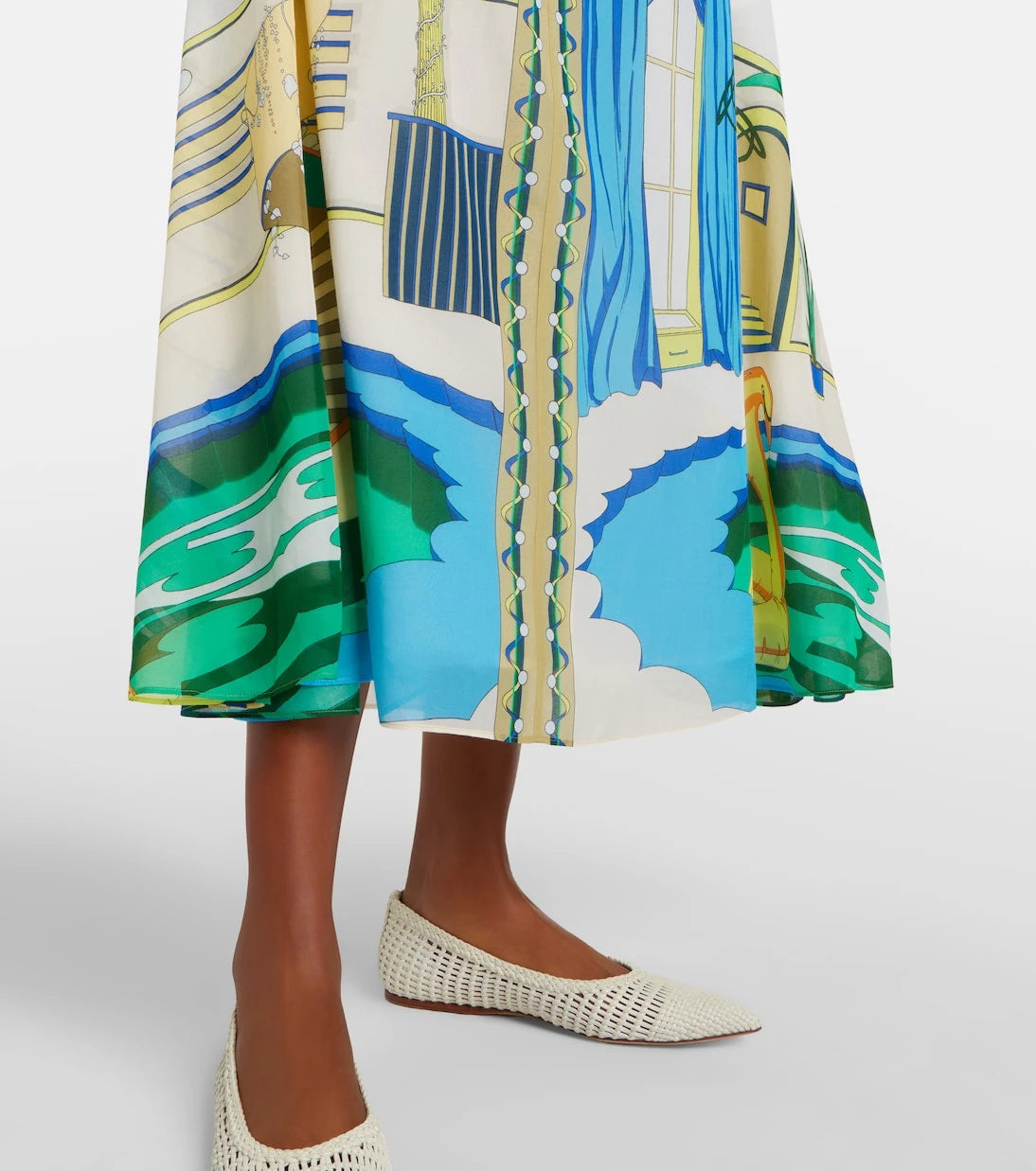 Tory Burch - Printed silk and cotton shirt dress