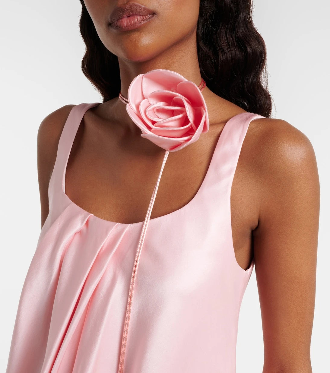 Leo Lin - Suki cotton and silk satin minidress