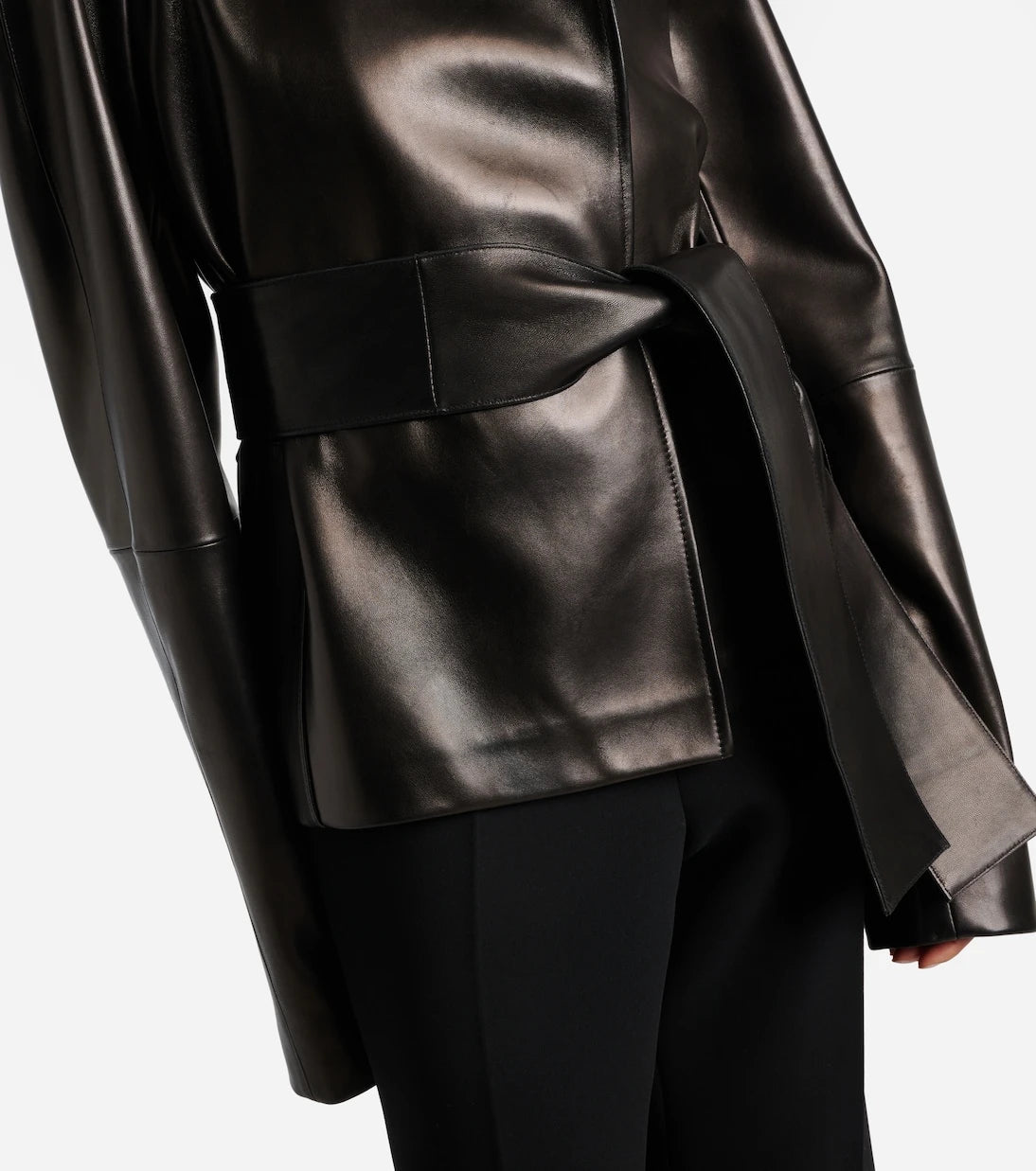 Khaite - Edith belted leather jacket