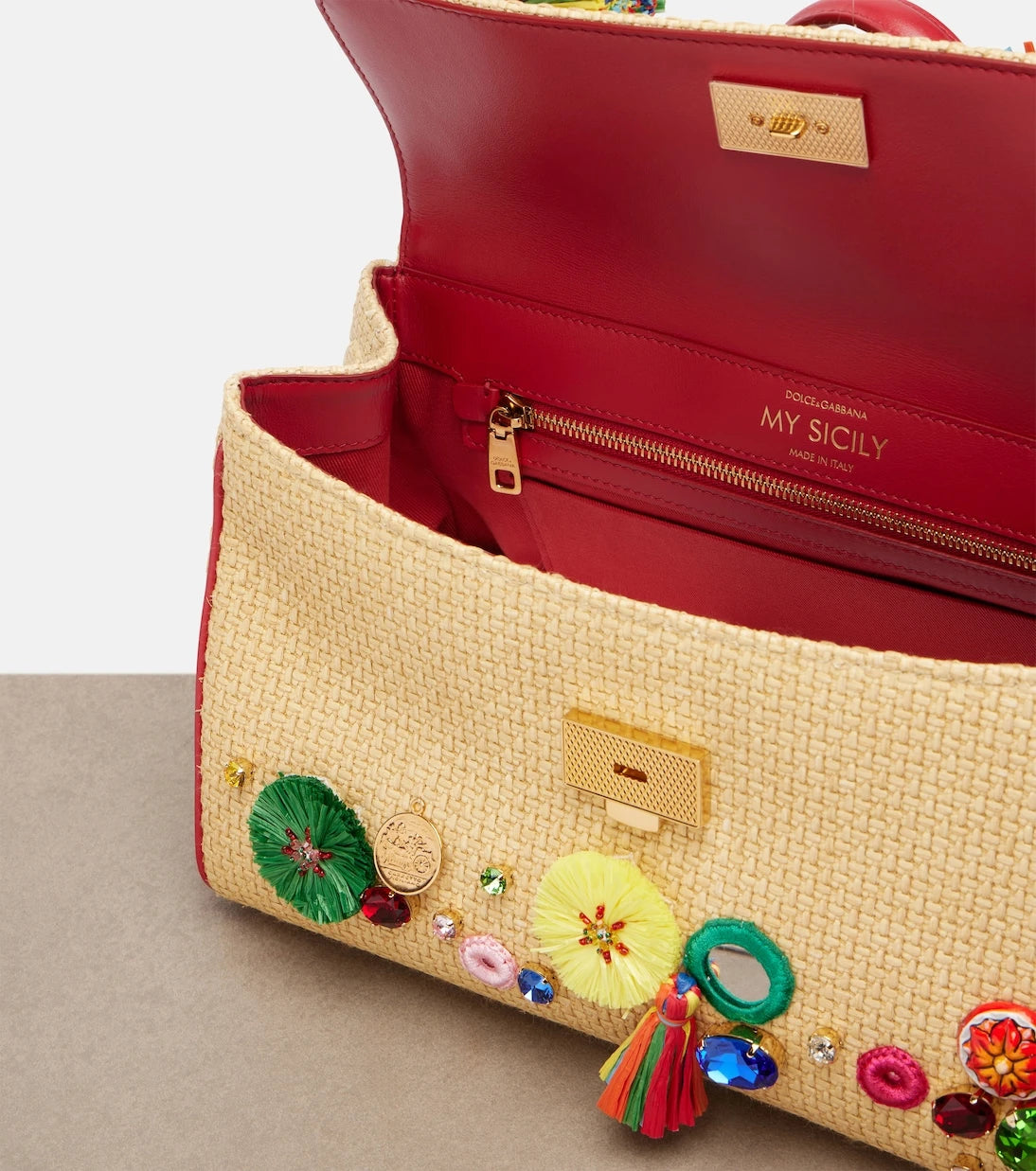 Dolce&Gabbana - Sicily Medium embellished top-handle bag