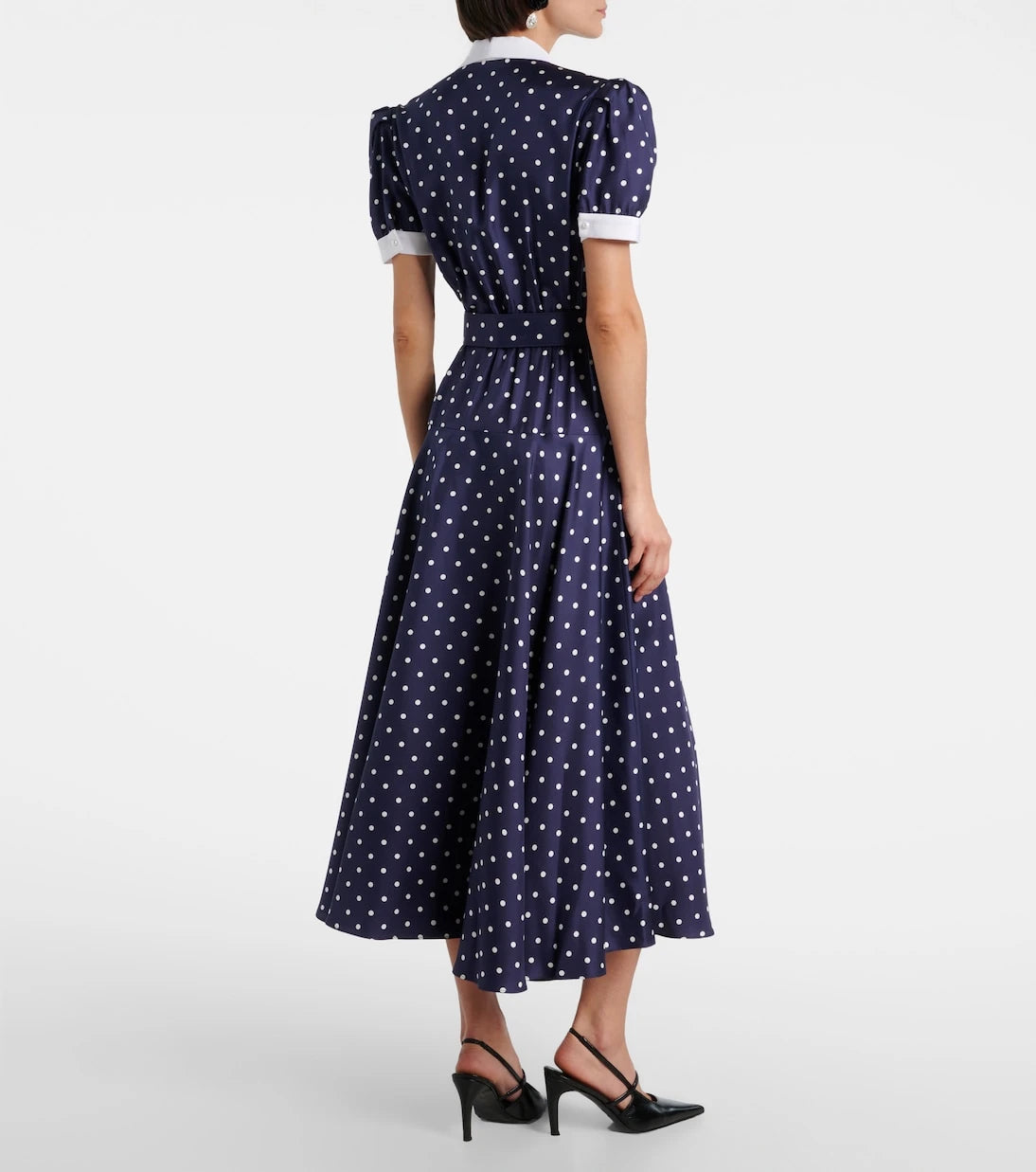 Rodarte - Polka-dot silk twill midi dress