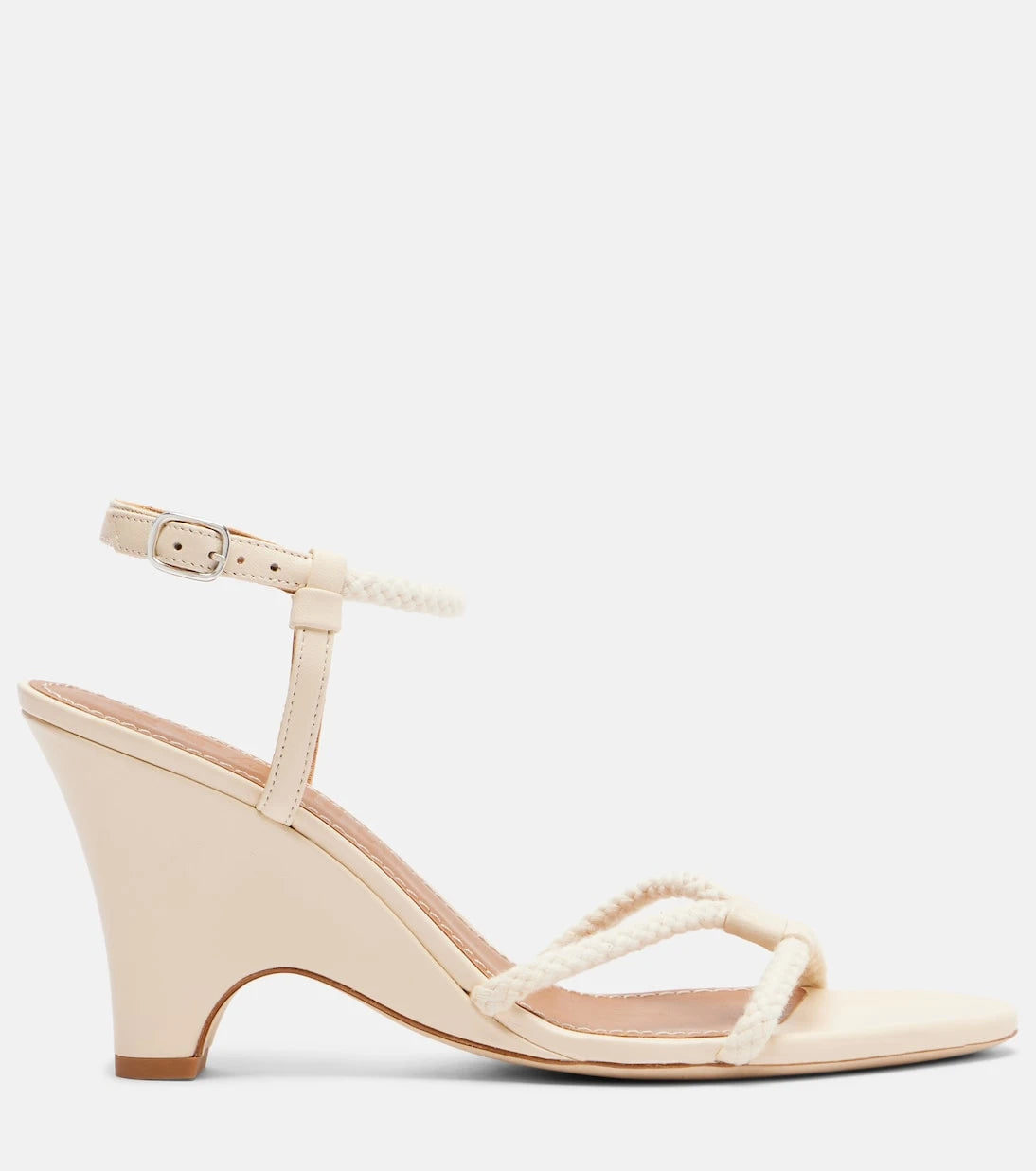 Staud - Eden rope-trimmed leather wedge sandals