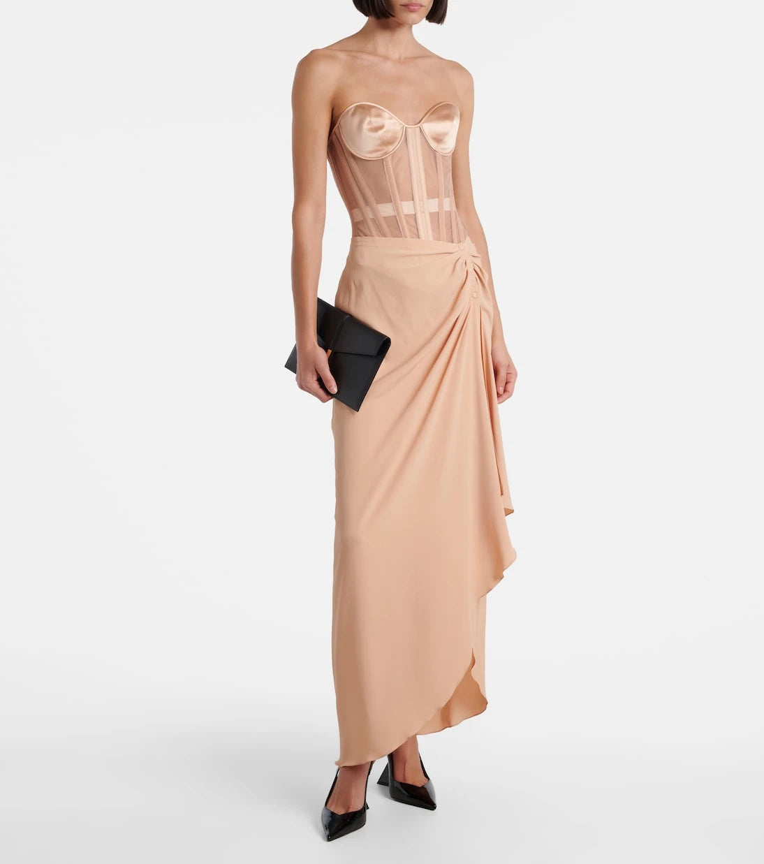 Mugler - re/edit paneled sheer bustier top