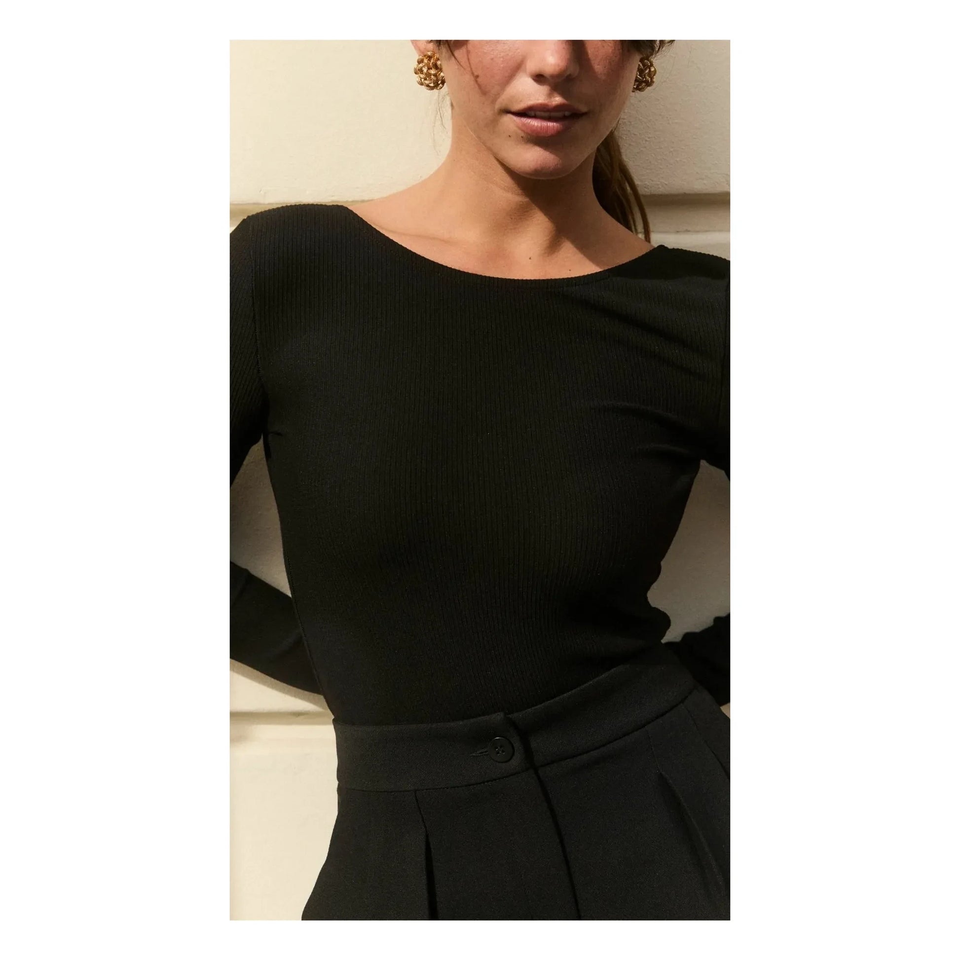Flair - Andy Ribbed bodysuit | Black