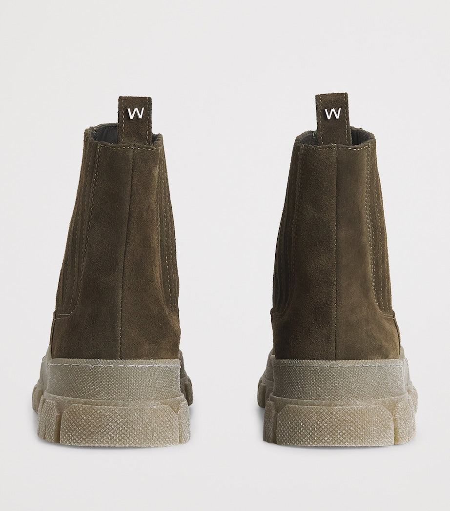 Weekend Max Mara Green Suede Chelsea Boots