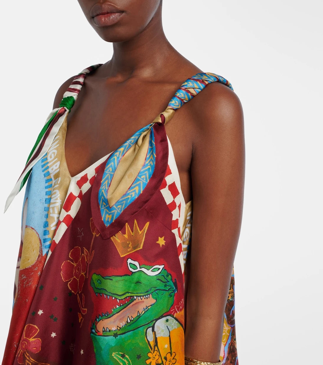 Alémais - x MLAK printed silk twill top