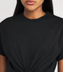 Paco Rabanne Black Jersey Ring-Gathered Crop Top