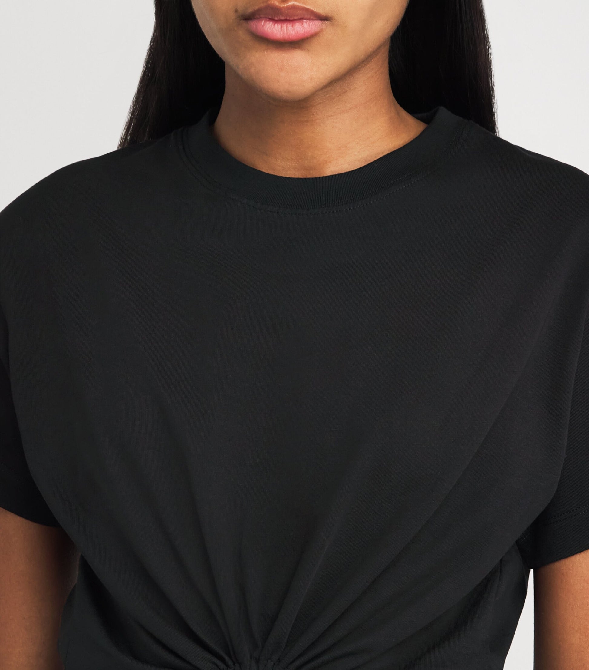 Paco Rabanne Black Jersey Ring-Gathered Crop Top