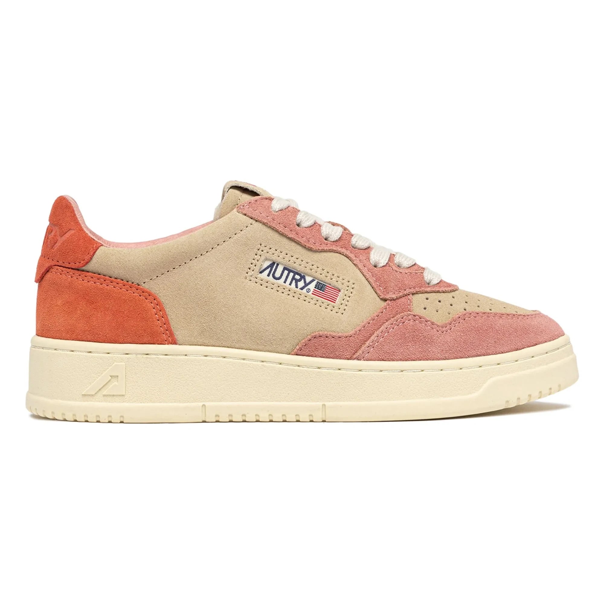 Autry - Medalist Low Tricolor Suede Sneakers | Orange